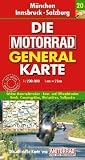 Motorrad Generalkarte Deutschland M&uuml;nchen, Innsbruck, Salzburg 1:200 000 - Mairdumont