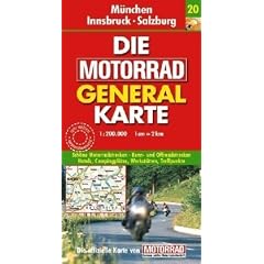 Motorrad Generalkarte Deutschland M�nchen, Innsbruck, Salzburg 1:200 000