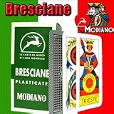 Bresciane Modiano Italian Regional Playing Cards. Authentic Italy Deck. Includes Free Scopa and Briscola Instructions in English.