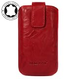 Produkt-Bild: Original Blumax &reg; Wished Rot Ledertasche f&uuml;r Samsung Galaxy Ace S5830 / GT-S5830 mit R&uuml;ckzugfunktion , Handytasche , Case , H&uuml;lle , Etui , Slide , Display Schutz , Secure
