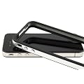 Schutzh�lle f�r iPhone 4S / iPhone 4 ..::: SILBER - SCHWARZ :::.. mit METALLBUTTON