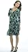 V-Neck Three-quarter Sleeve Wrap Front Print Dress