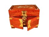 Rosewood Jewelry Box Dragon Natural Tone