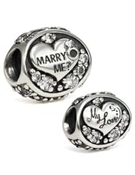 Genuine Ohm Beads (TM) Product. 925 Sterling Silver Marry Me Bead Charm. 100% Satisfaction Guaranteed.