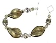 Bracelet - B6 - Handmade Murano Glass & Fire-Polished Beads - Lg Twists - Toggle Closure ~ Smoky Quartz (Dk Gray / Grey)