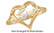 Beautiful Yellow Gold Diamond Heart & Love Promise Ring ** SPECIAL **