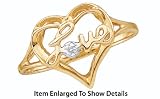 Beautiful Yellow Gold Diamond Heart & Love Promise Ring ** SPECIAL **