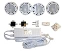 Westek SR120LCS 20-Watt Halogen Low Voltage Under Cabinet Light Kit, 4 Pack, Black