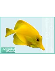 Yellow Tang Vinyl Fish Decal 8" Facing Right Car Truck Window Sticker