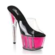 Pleaser Shoes Women��s ADORE-701NG, 6 1/2'' Stiletto Heel Neon Glitter Filled platform Slide