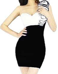  One Shoulder Club Dress/Mini Dress  With Ruffles