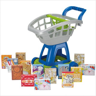 American Plastic Toys 20140 15 Piece Deluxe Shopping Cart with Play Food