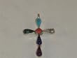 Sterling Silver Turquoise Cross Pendant - PD-0021