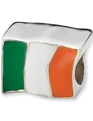 Reflections Beads Silver Enamel Irish Flag Travel Bead