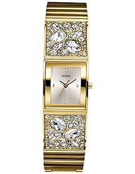 GUESS Womens U0002L2 Gold-Tone Bejeweled Watch