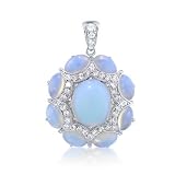 Bling Jewelry Vintage Style October Birthstone CZ Cubic Zirconia Opalite Pendant