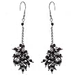 Valentine Day Gift for Her Silver Garnet Earrings 3.75 inches (brclts024erng)