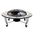 Mosaic Tile Outdoor Fire Bowl - Stainless Steel