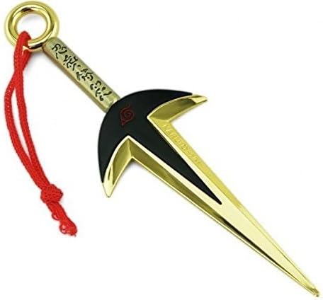 18cm Naruto Fourth Hokage Yondaime Namikaze Minato Kunai With Leather case (Gold) by Papatchaya