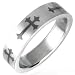 Men's Stainless Steel Matt Finish Black Cross Design 6mm Band