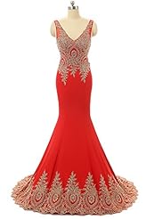 V-neck Satin Crystal Lace Beaded Sequined Crystals  Mermaid Floral Print Evening Dress  With Ruffles