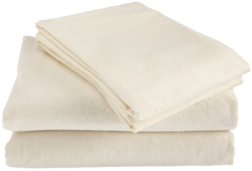 Heavy Weight Solid Flannel Cal King Sheet Set, Ivory