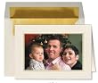 Holiday Photo Cards - 5" x 7" - Photo Gold Ecru Embossed Border Greeting Cards Created From Your Favorite Photo - set of 20