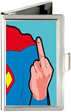 SUPERMAN POP ART Custom Unique Business Name Card Wallet Holder Stainless Steel Case with gift box