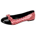 Polka Dot Mouse Patent Flat Shoes - Red/ White