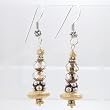 Long Czech Glass Bead Dangle Earrings with Sterling Silver and Gold Vermeil,#9420