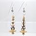 Long Czech Glass Bead Dangle Earrings with Sterling Silver and Gold Vermeil,#9420