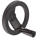 2 Spoked Black Powder Coated Aluminum Dished Hand Wheel with Fold-A-Way Handle, 5" Diameter, 1/2" Hole Diameter (Pack of 1)