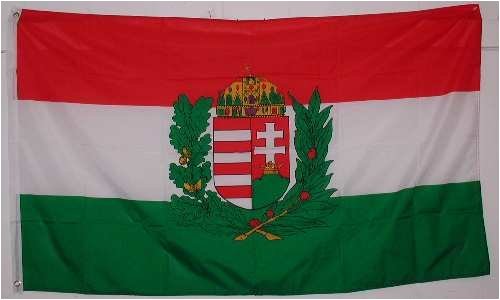 Hungary w/crest Flag Polyester 3 ft. x 5 ft.