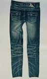 Lace Poet Faux Acid Wash Denim Print Jean Leggings/Jeggings