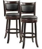 Boraam 8829 Augusta Swivel Stool, 29-Inch, Cappuccino, 2-Pack