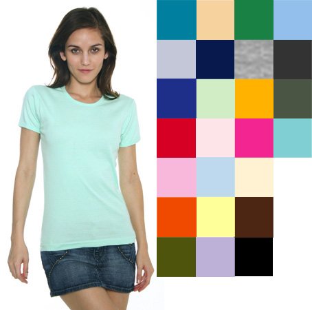American Apparel Women's Baby Rib Basic S/S T-Shirt