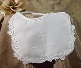 Matte Satin Girls Bib with Screened Cross