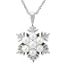 Sterling Silver Pearl Snowflake Pendant with Sapphire-Accents, 18"
