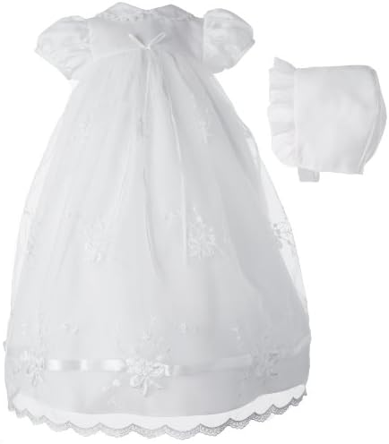 Lauren Madison baby girl Christening Baptism Newborn Embroidered Gown