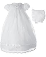 Lauren Madison baby girl Christening Baptism Newborn Embroidered Gown