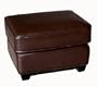 Full Leather Ottoman/Footstool, Dark Brown