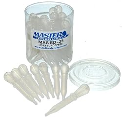 Master Airbrush&reg; Brand 25 Pipette Eyedroppers for Liquid Transfer and Airbrush Paint