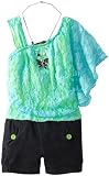 My Michelle Girls 7-16 Button Detail On Short Romper