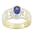 14K Two-Tone Gold Man's Sapphire Ring