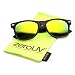 Flat Matte Reflective Flash Color Lens Large Horn Rimmed Style Sunglasses - UV400 (Black Sun)