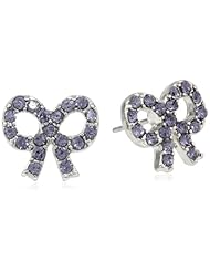 Betsey Johnson "Iconic Amethyst" Bow Stud Earrings