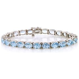 Aquamarine Bracelet in 14K White Gold by 