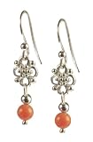 Coral and Sterling Silver Accent Earrings 41EgI%2B%2BsYuL. SL160 Sterling Silver Jewelry: Coral and Sterling Silver Accent Earrings