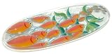 Peggy Karr 18-Inch Glass Fish School Boat