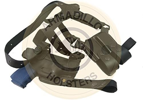 Armadillo Black Leather Shoulder Holster Right Hand Draw for Glock 17, 19, 22, 23, 26, 27, 31, 32, 33, 34, 35